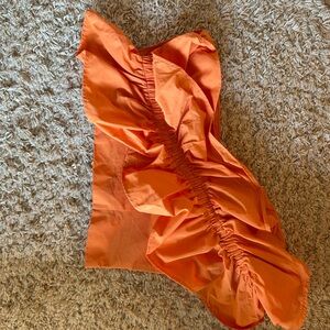 Orange Ruffled One shoulder top
